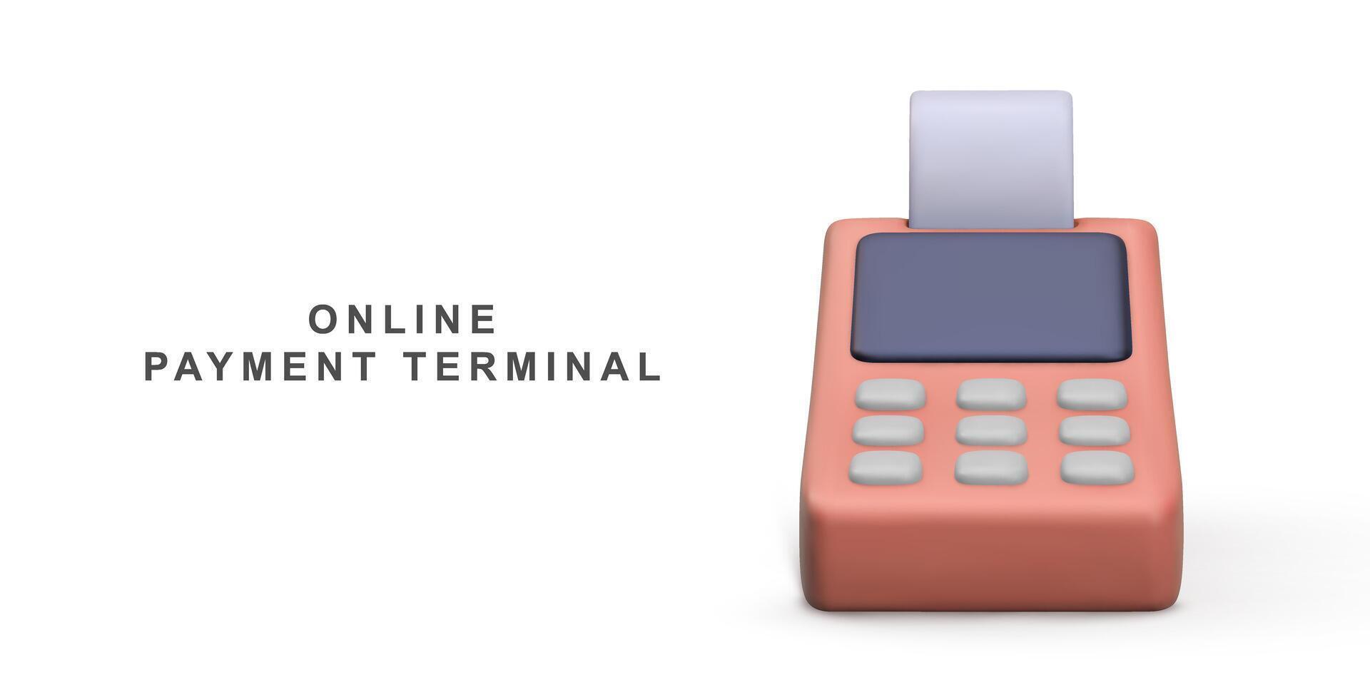 3d realistisk pos terminal betalning metoder. vektor illustration.