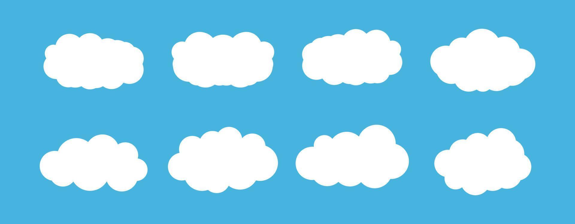 Cloud-Icon-Set, Cloud-Vektor-Set, Cloud-Clipart-Set schwarzes Icon-Set vektor