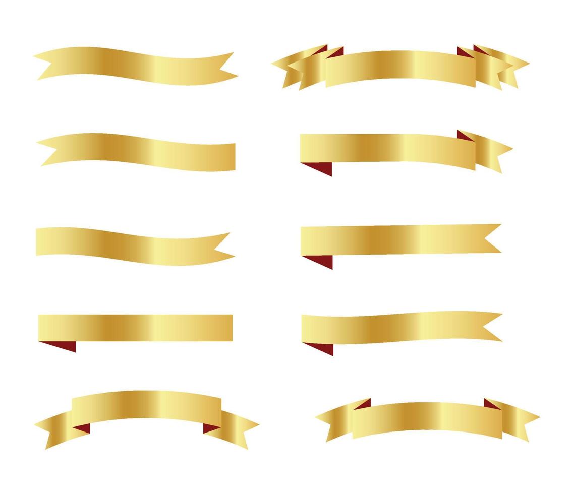 Band-Banner-Set. Sammlung von Bändern. rote Bänder. Vektorband vektor