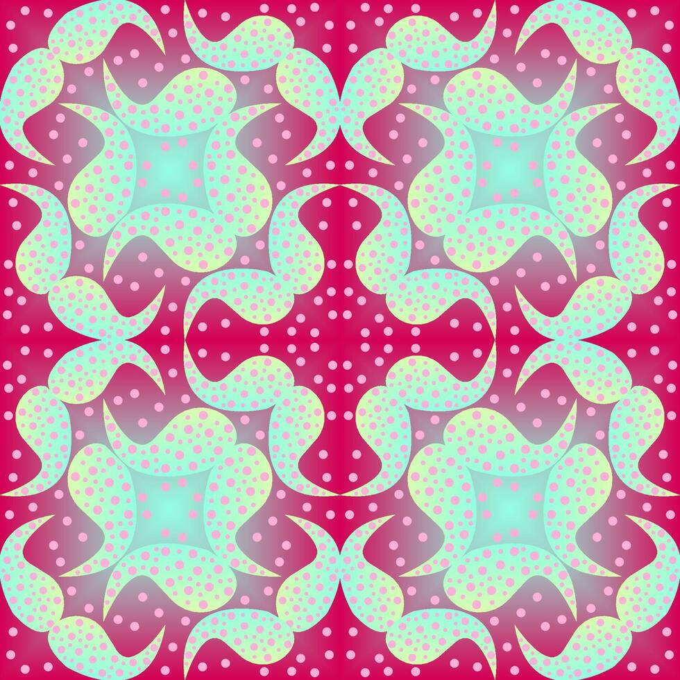nahtlos Vektor abstrakt Muster mit Gradient Dreiecke und Paisley Polka Punkt