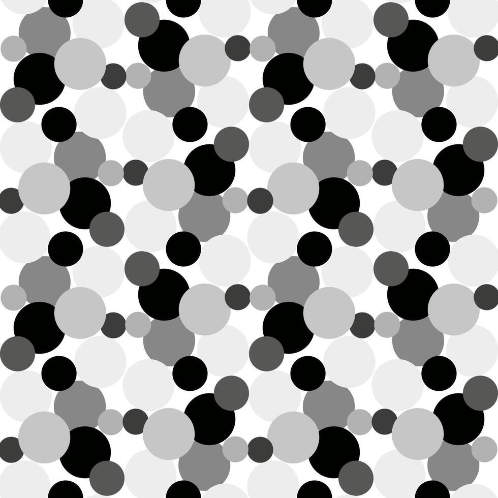 sömlös vektor mönster med svart och vit polka prickar i ett ovanlig mönstrad tolkning