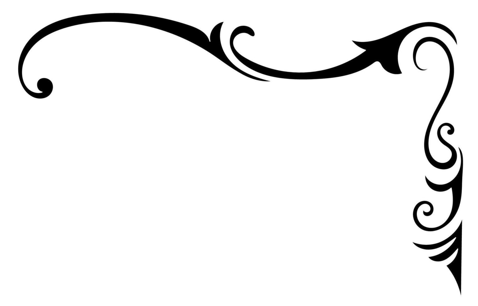 dünn Linie Jahrgang Ecke. mittelalterlich Zeitraum von das viktorianisch Dynastie. schick schwarz Monogramm Rahmen Design Element abstrakt Symbol Sammlung Blume einfach Symbol vektor