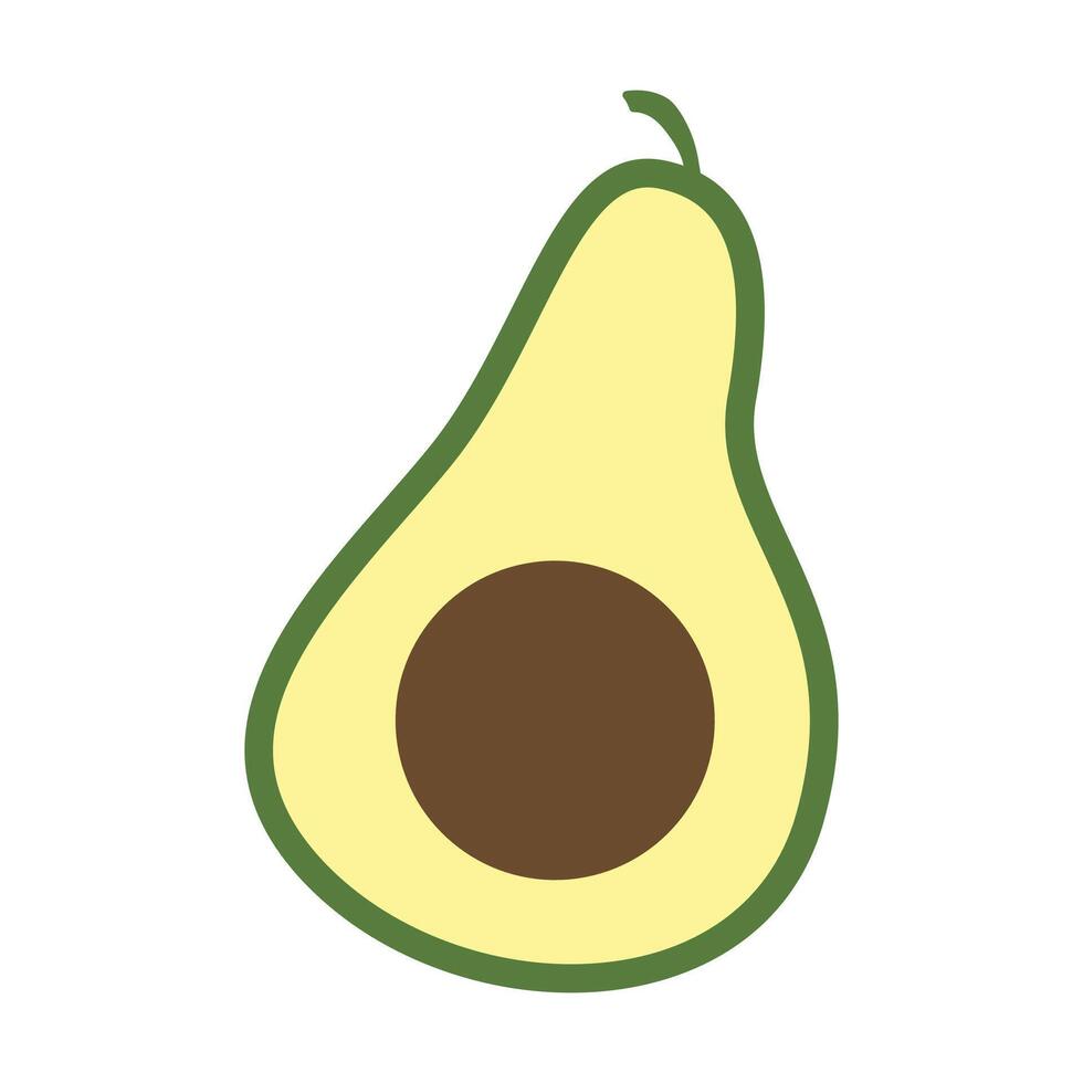 Hälfte geschnitten Avocado mit Samen Symbol vektor