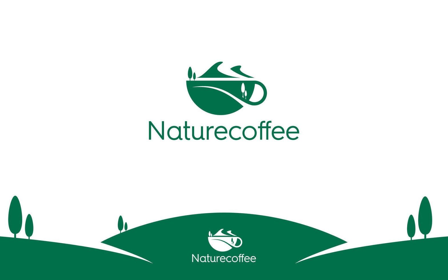 natürlich Cafe Kaffee und Bar modern Logo Vektor