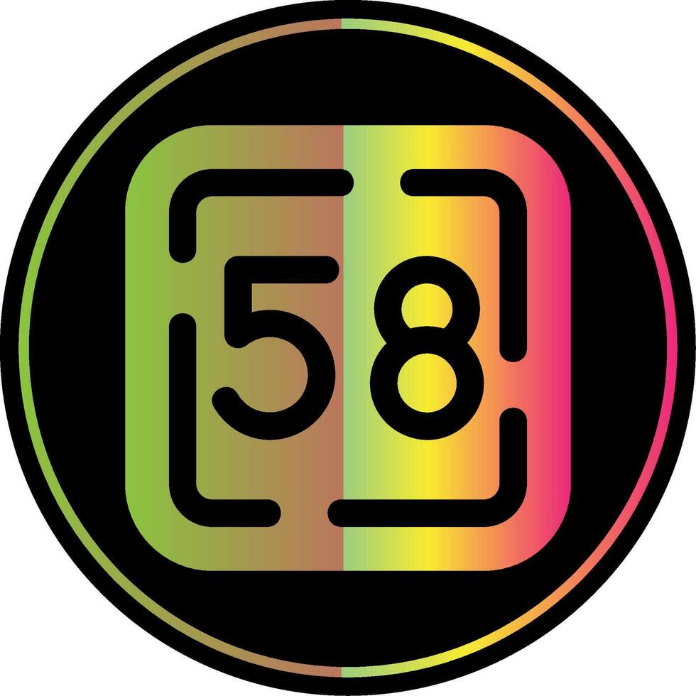 femtio åtta glyf på grund av Färg ikon vektor