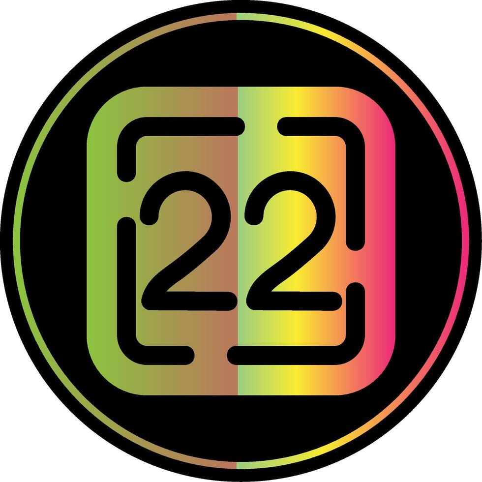 zwanzig zwei Glyphe fällig Farbe Symbol vektor