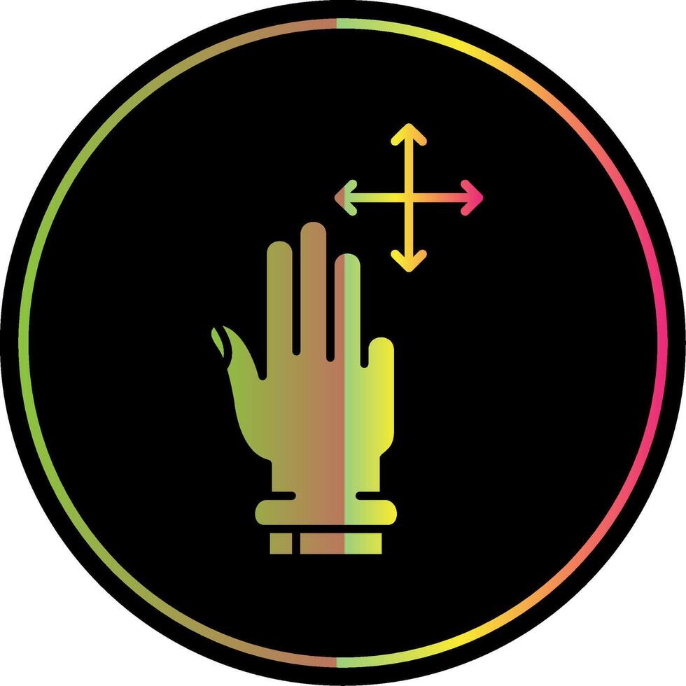 drei Finger Bewegung Glyphe fällig Farbe Symbol vektor