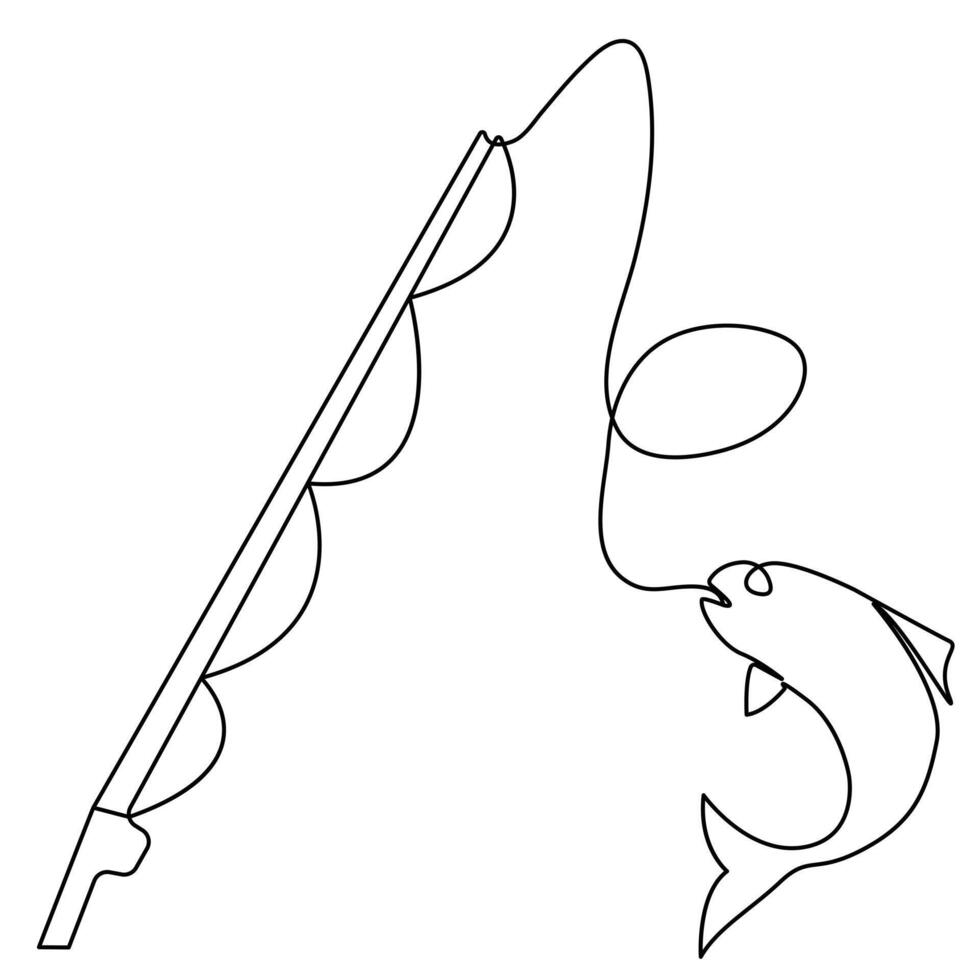 kontinuerlig stor fisk ett linje teckning design vektor grafisk illustration