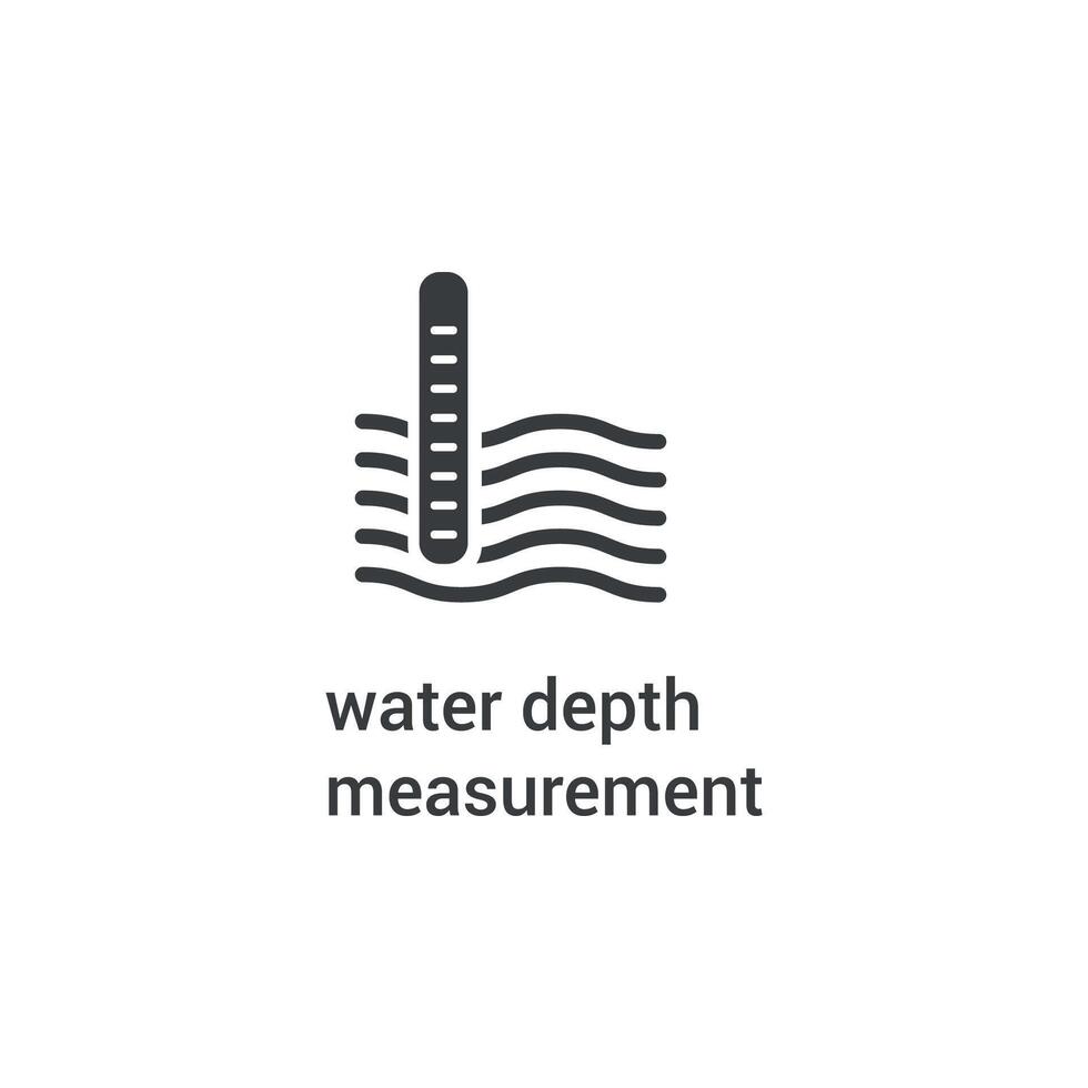 Vektor Illustration von Wasser Tiefe Messung Linien, eben Design.