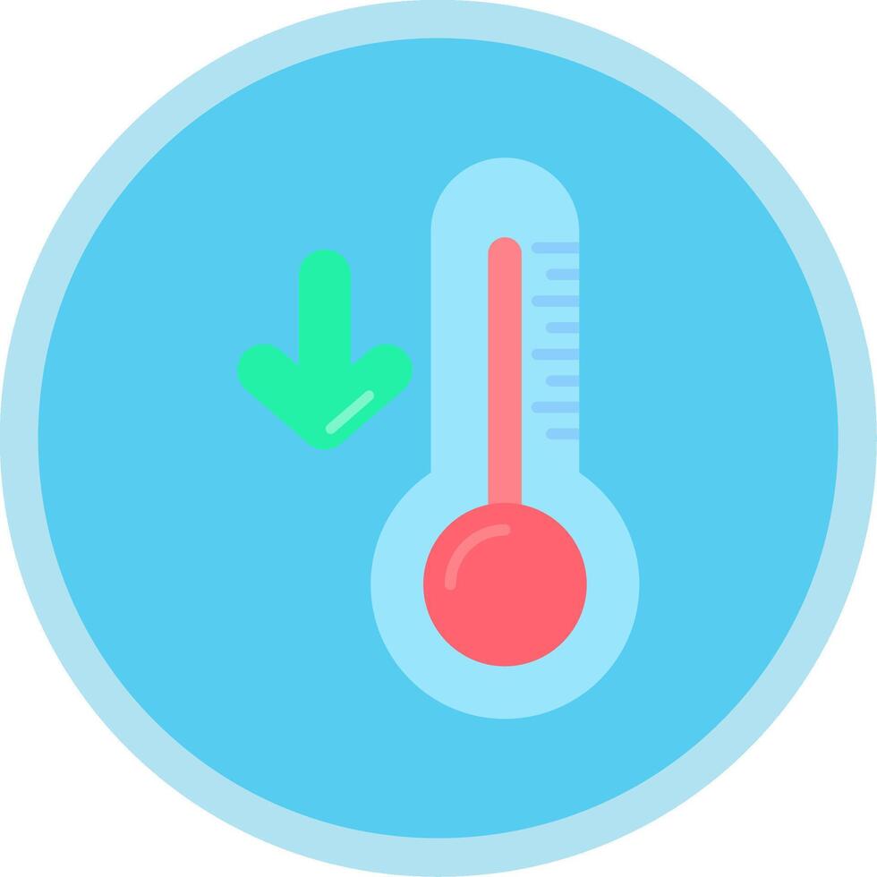 låg temperatur platt mång cirkel ikon vektor