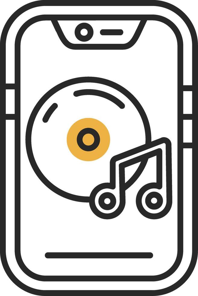 Musik- Spieler gehäutet gefüllt Symbol vektor