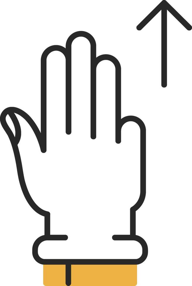 tre fingrar upp flådd fylld ikon vektor