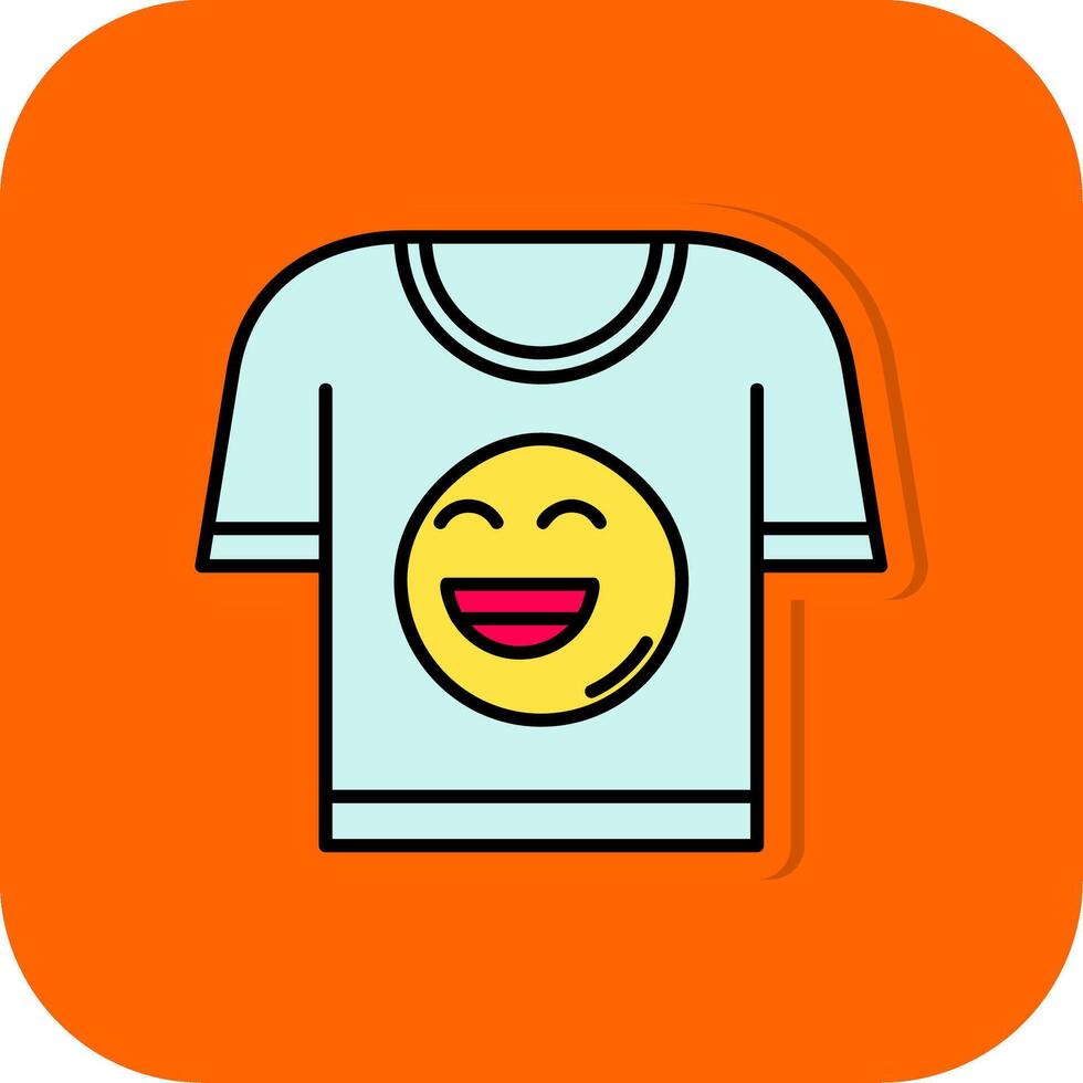 t Hemd gefüllt Orange Hintergrund Symbol vektor
