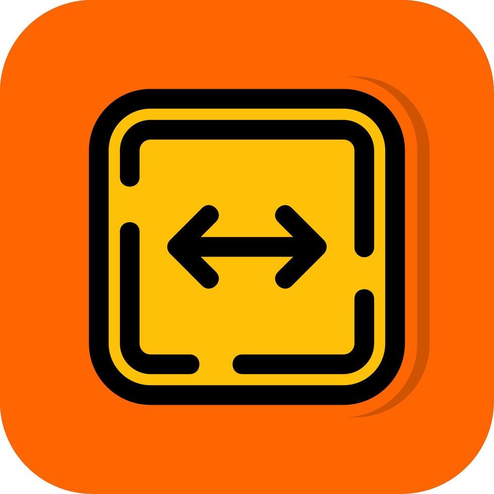 links und richtig Pfeil gefüllt Orange Hintergrund Symbol vektor