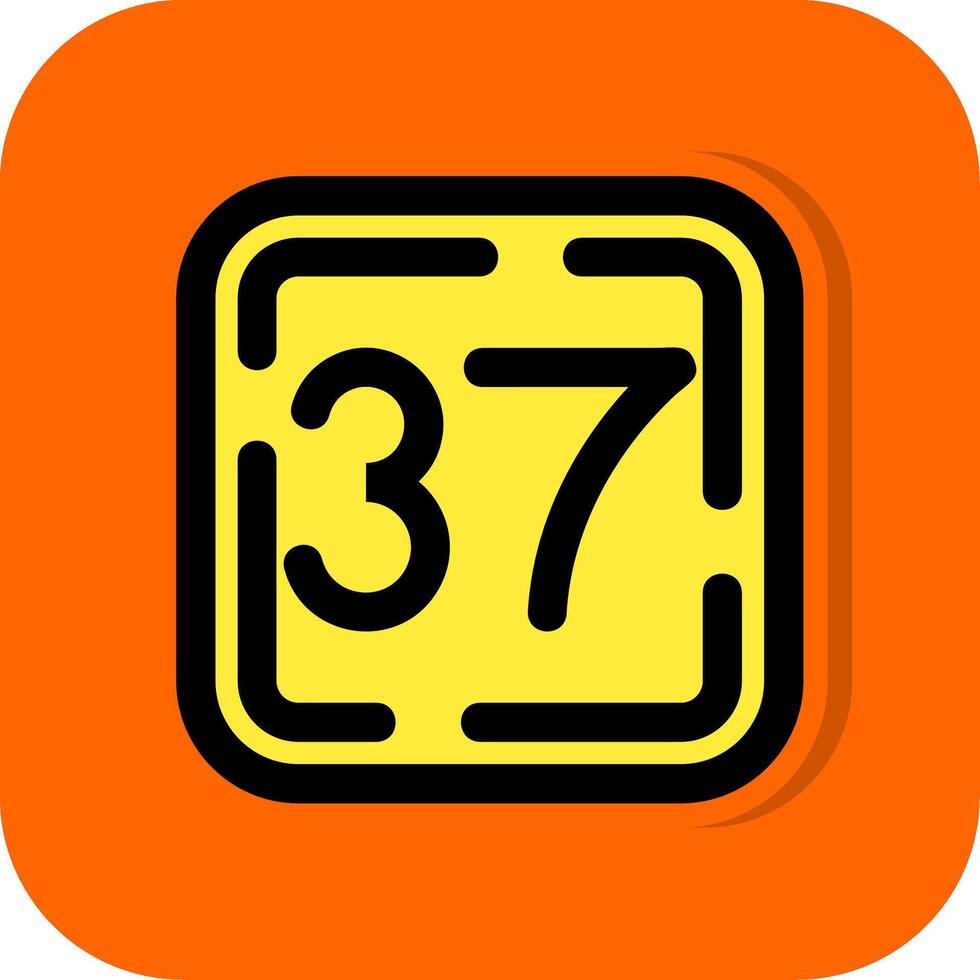 dreißig Sieben gefüllt Orange Hintergrund Symbol vektor