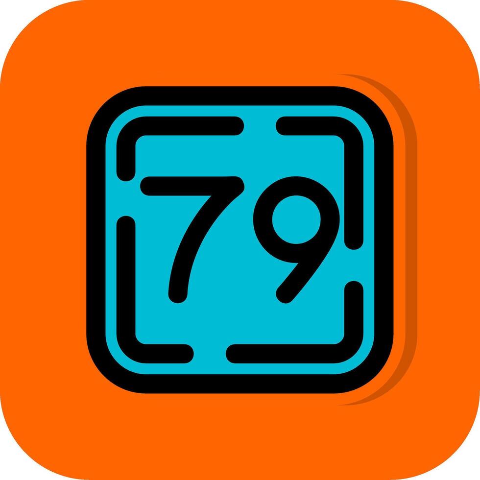 siebzig neun gefüllt Orange Hintergrund Symbol vektor