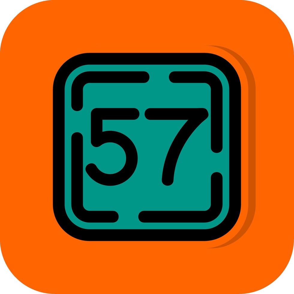 fünfzig Sieben gefüllt Orange Hintergrund Symbol vektor