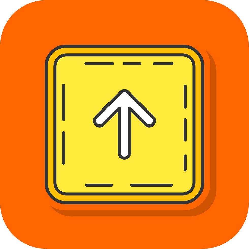 upp pil fylld orange bakgrund ikon vektor
