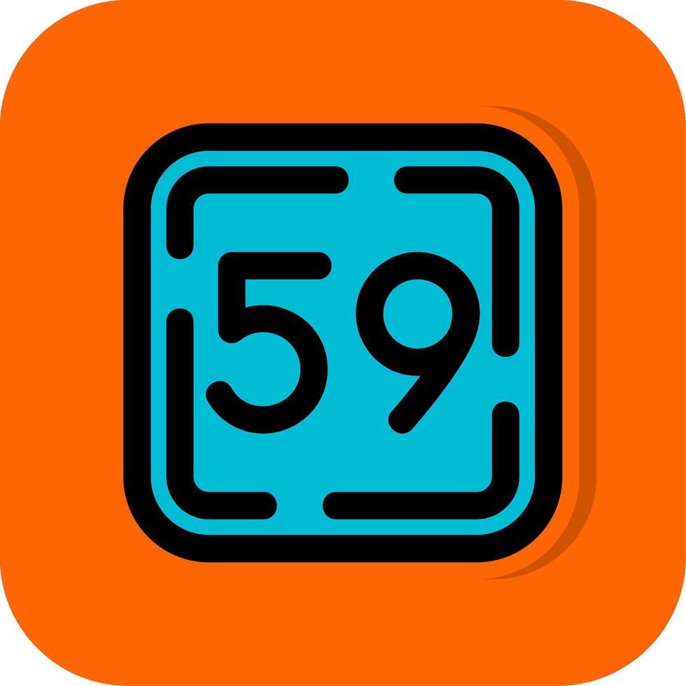 fünfzig neun gefüllt Orange Hintergrund Symbol vektor