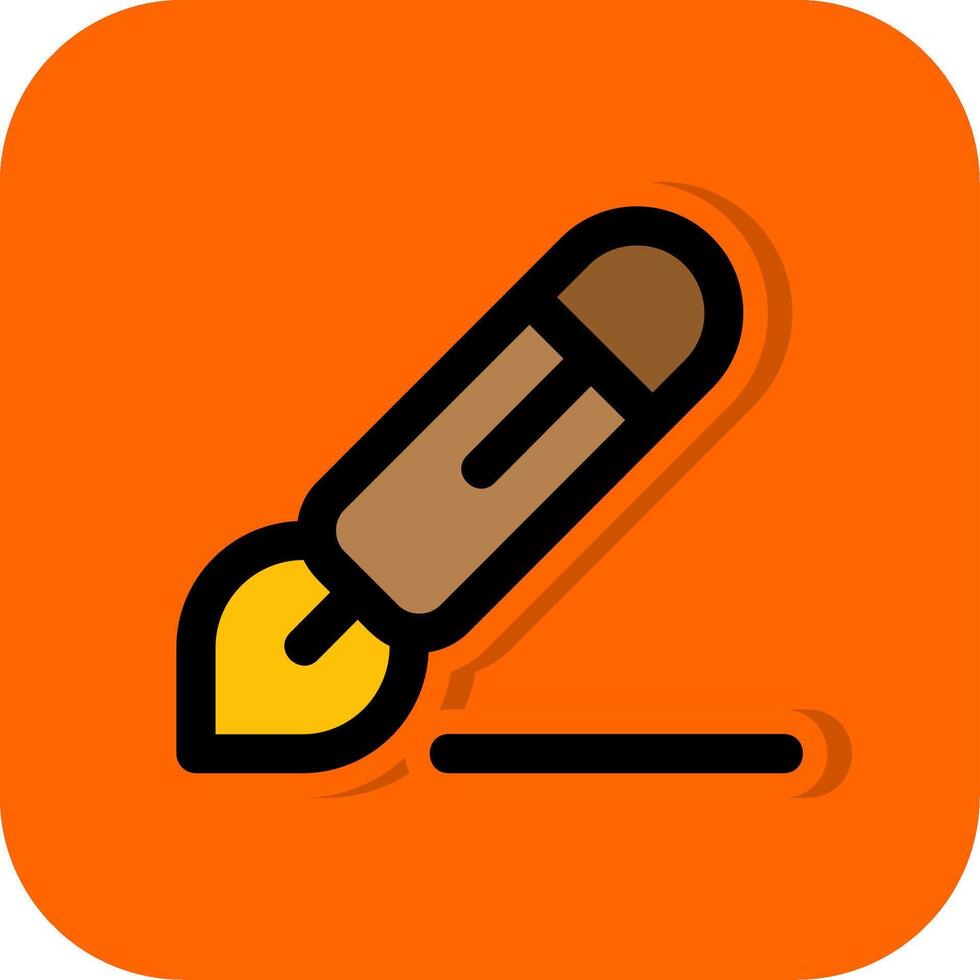 Stift 3 gefüllt Orange Hintergrund Symbol vektor