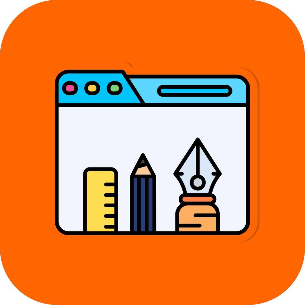 Grafik Werkzeug gefüllt Orange Hintergrund Symbol vektor