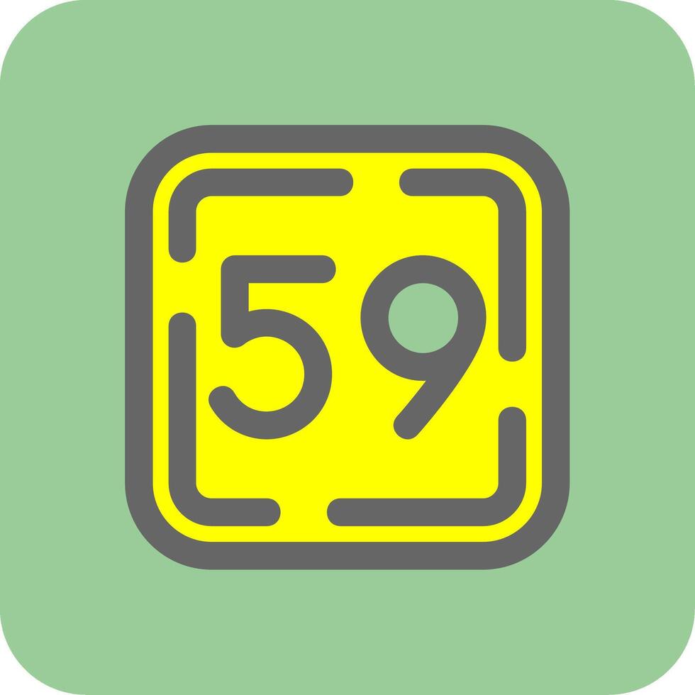 femtio nio fylld gul ikon vektor