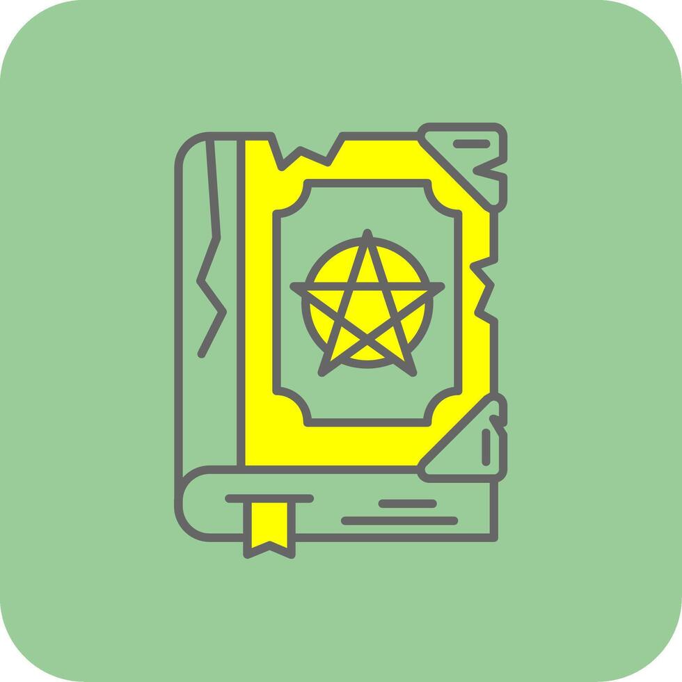 Magie Buch gefüllt Gelb Symbol vektor