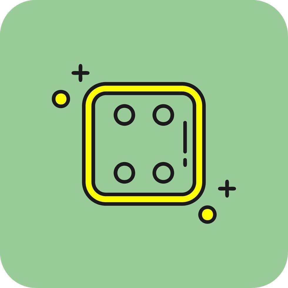 tärningar fyra fylld gul ikon vektor
