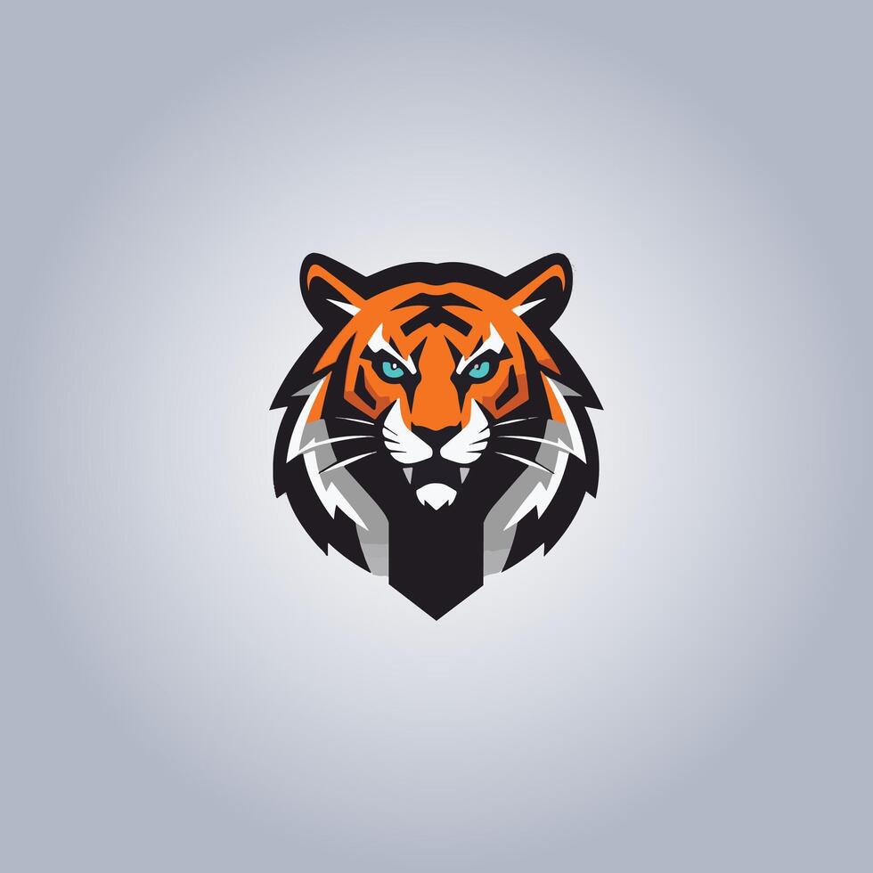 logotyp tiger cyberpunk design poträtt vektor