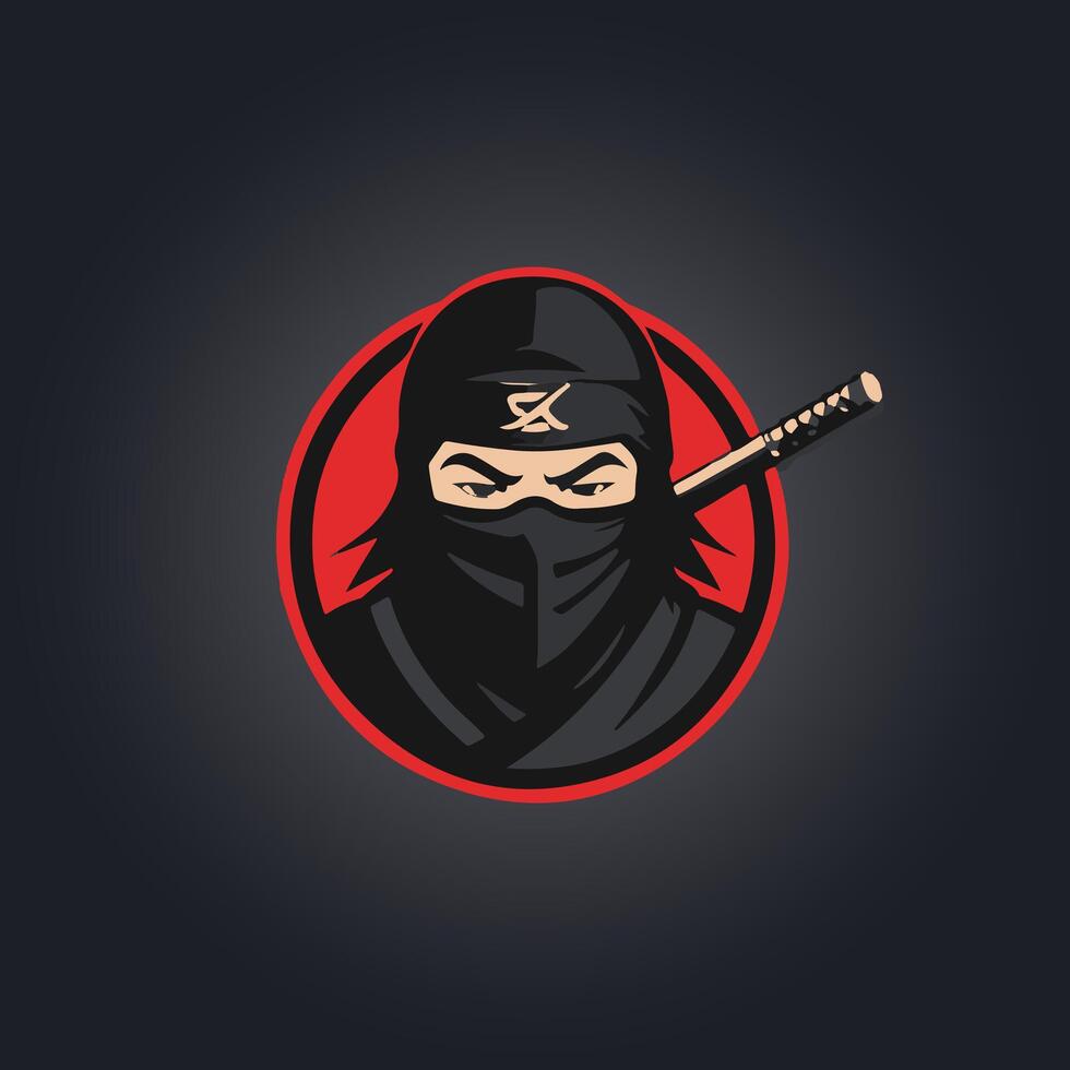 logotyp ninja ikon karaktär vektor