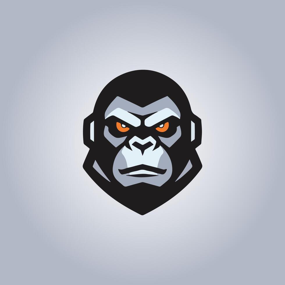 Logo Gorilla Cyberpunk Design Porträt vektor