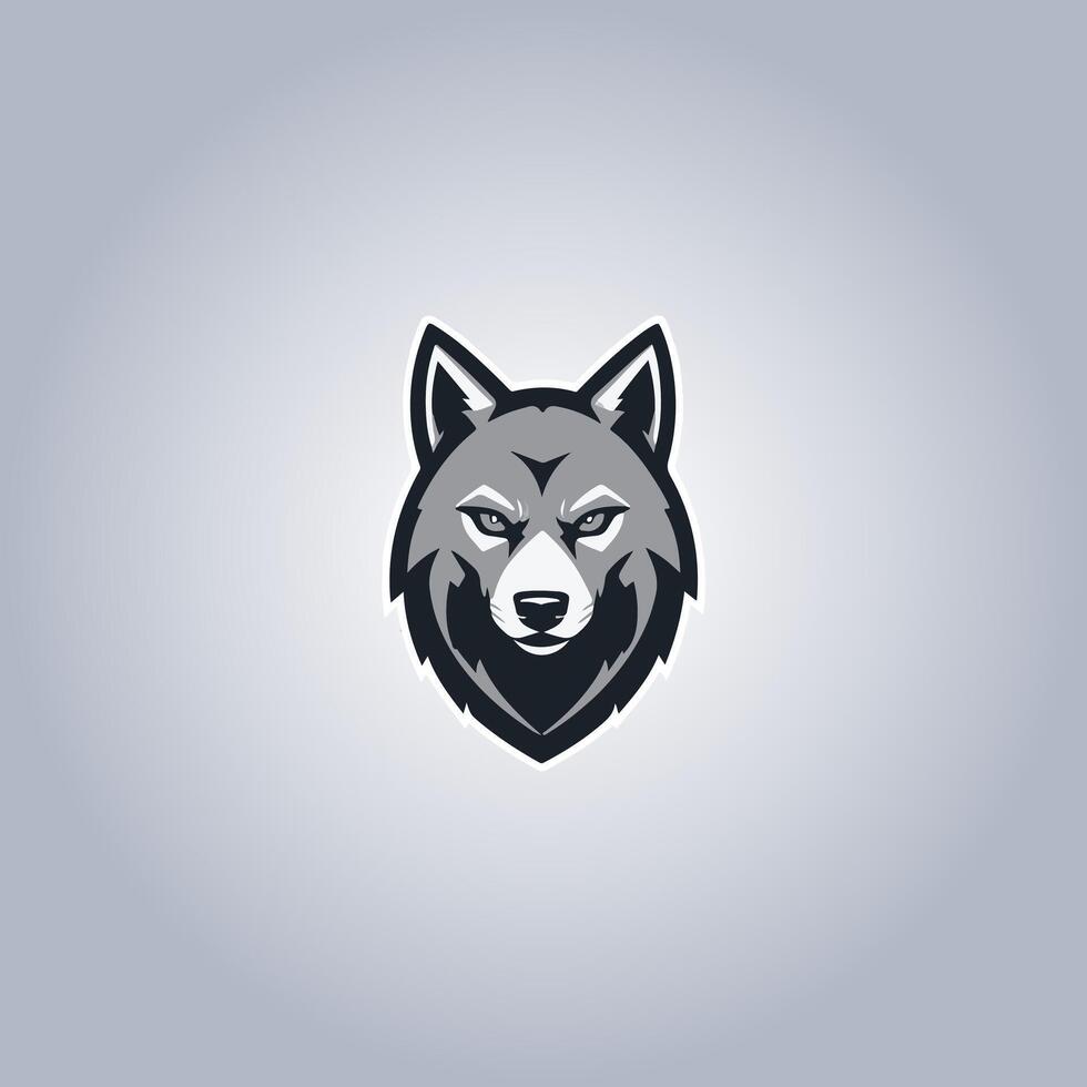 Logo Wolf Cyberpunk Design Porträt vektor