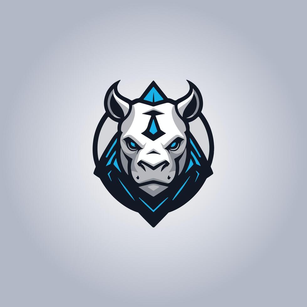 Logo Nashorn Cyberpunk Design Porträt vektor