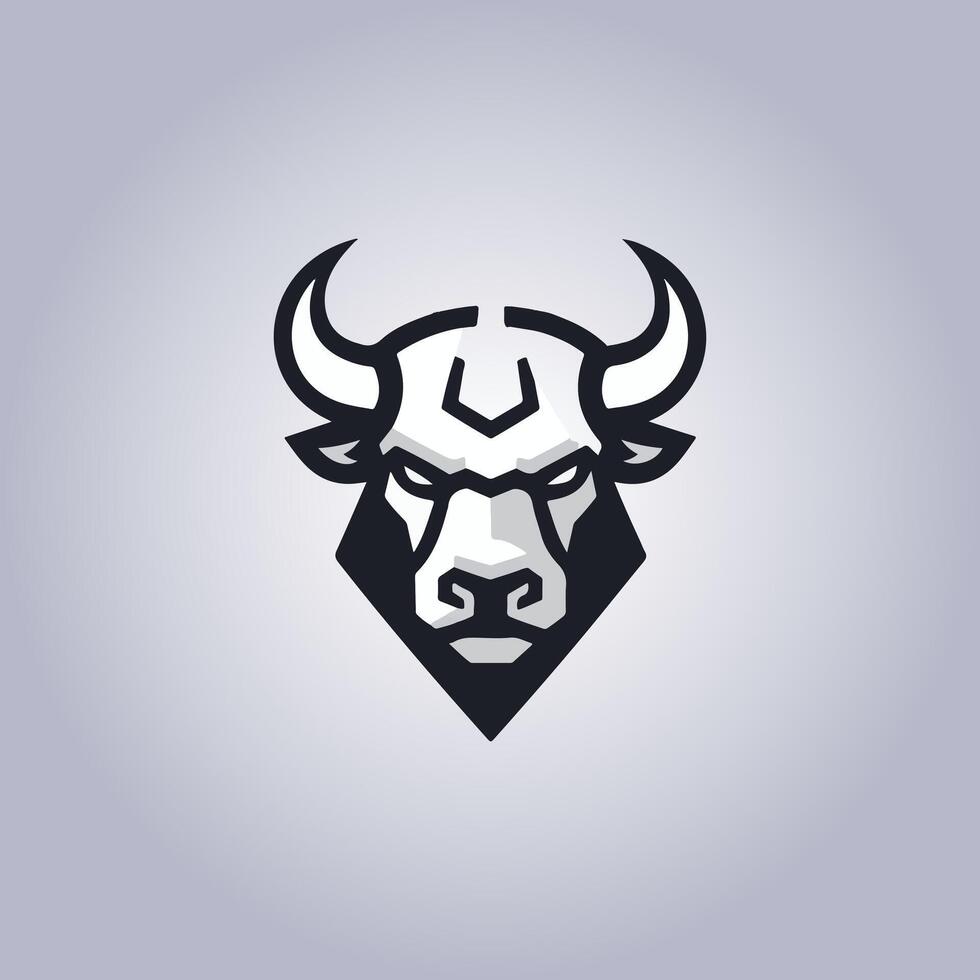 Logo Stier Cyberpunk Design Porträt vektor