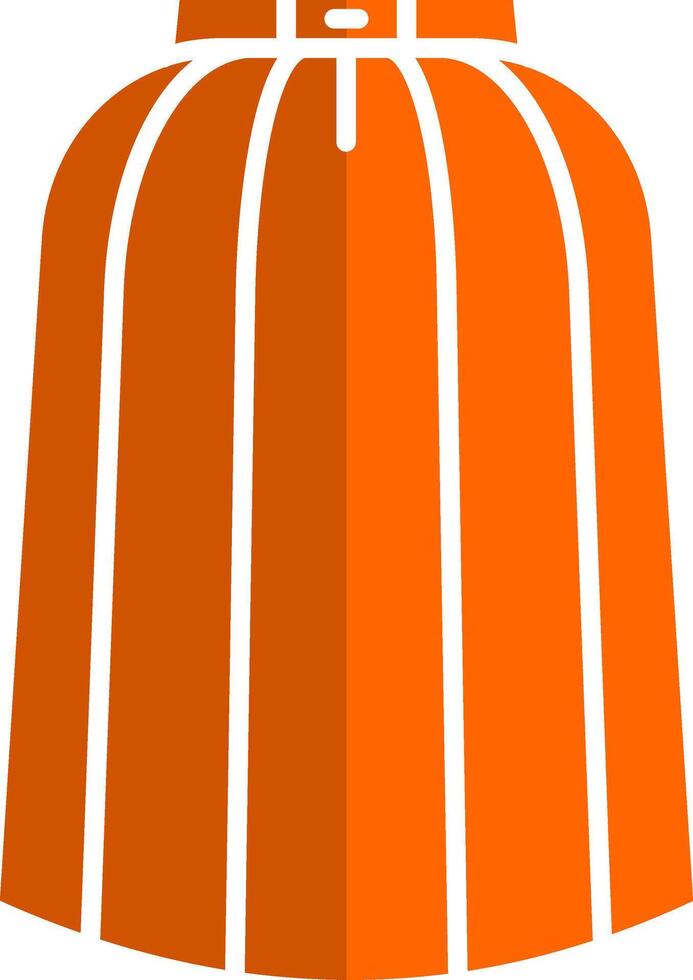 lång kjol glyf orange cirkel ikon vektor