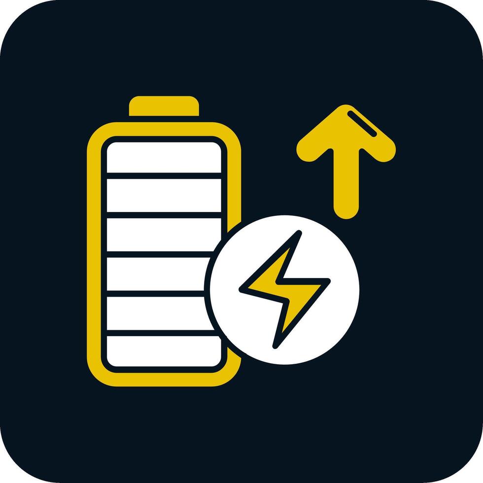 Batterie voll Glyphe zweifarbiges Symbol vektor