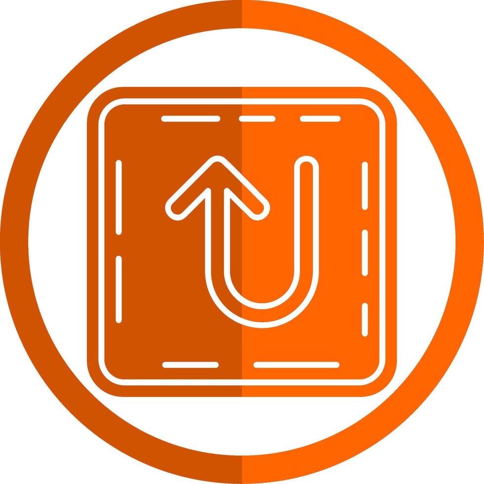 u Wende Glyphe Orange Kreis Symbol vektor