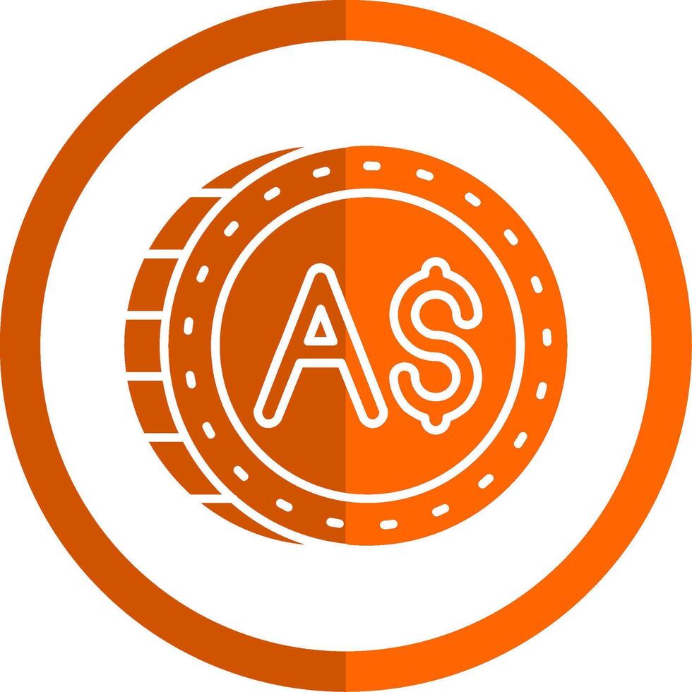 australisch Dollar Glyphe Orange Kreis Symbol vektor