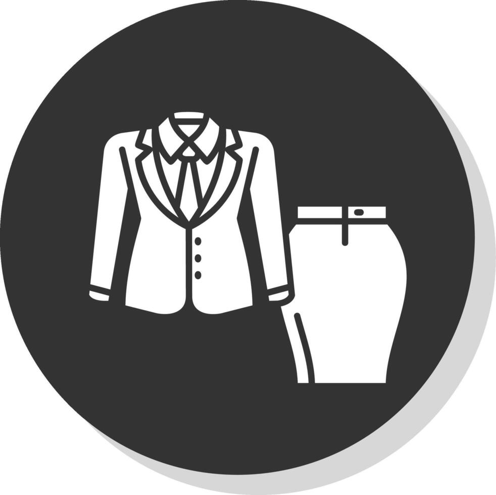 kvinnor kostym glyf grå cirkel ikon vektor
