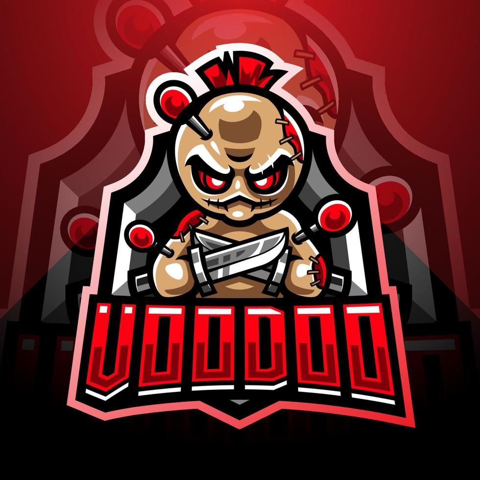 voodoo esport maskot logo design vektor