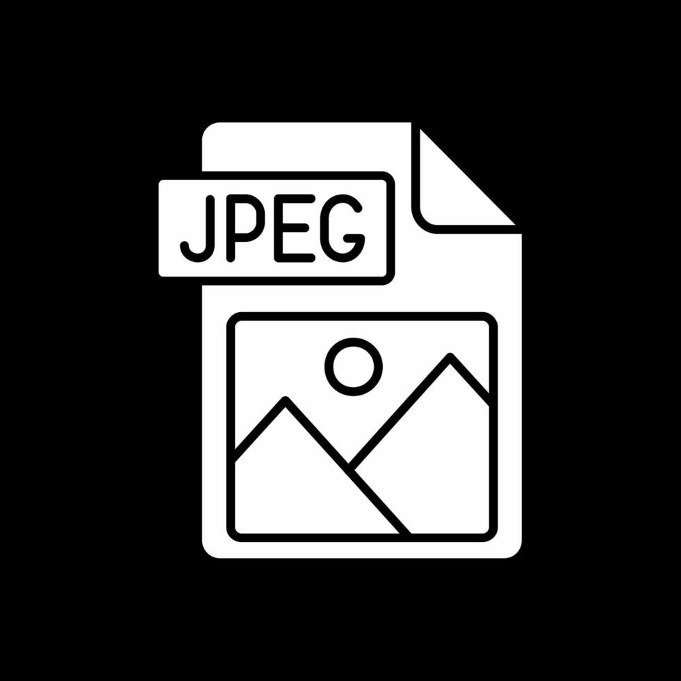 jpg Datei Format Glyphe invertiert Symbol vektor