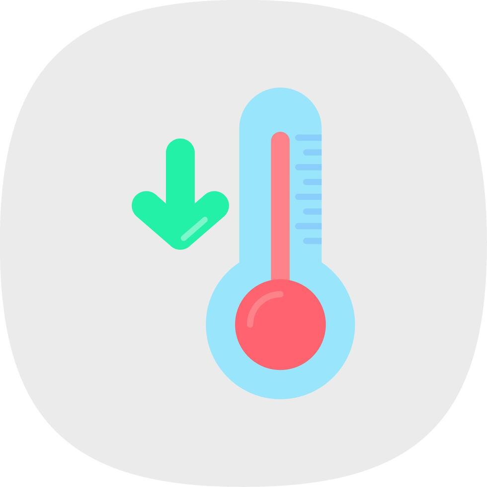 låg temperatur platt kurva ikon vektor