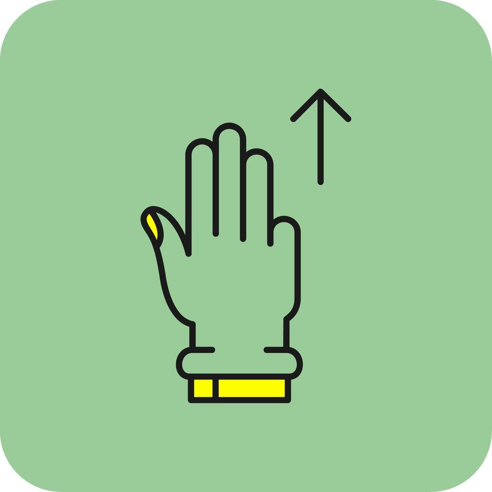 drei Finger oben gefüllt Gelb Symbol vektor