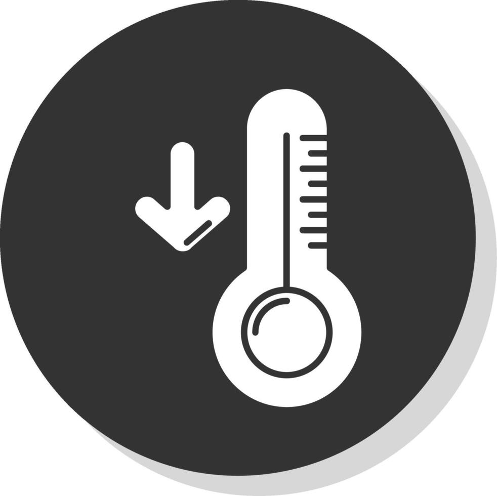 niedrig Temperatur Glyphe grau Kreis Symbol vektor