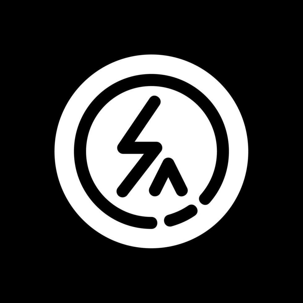 Flash-Auto-Glyphe invertiertes Symbol vektor