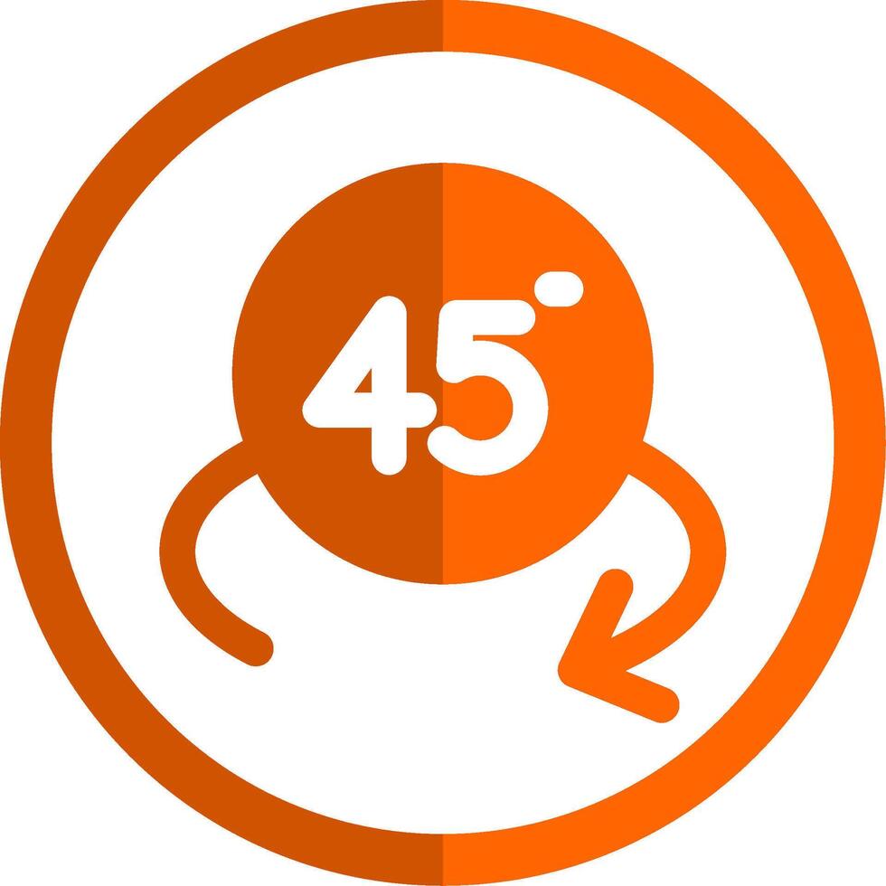 drehen Winkel 45 Glyphe Orange Kreis Symbol vektor