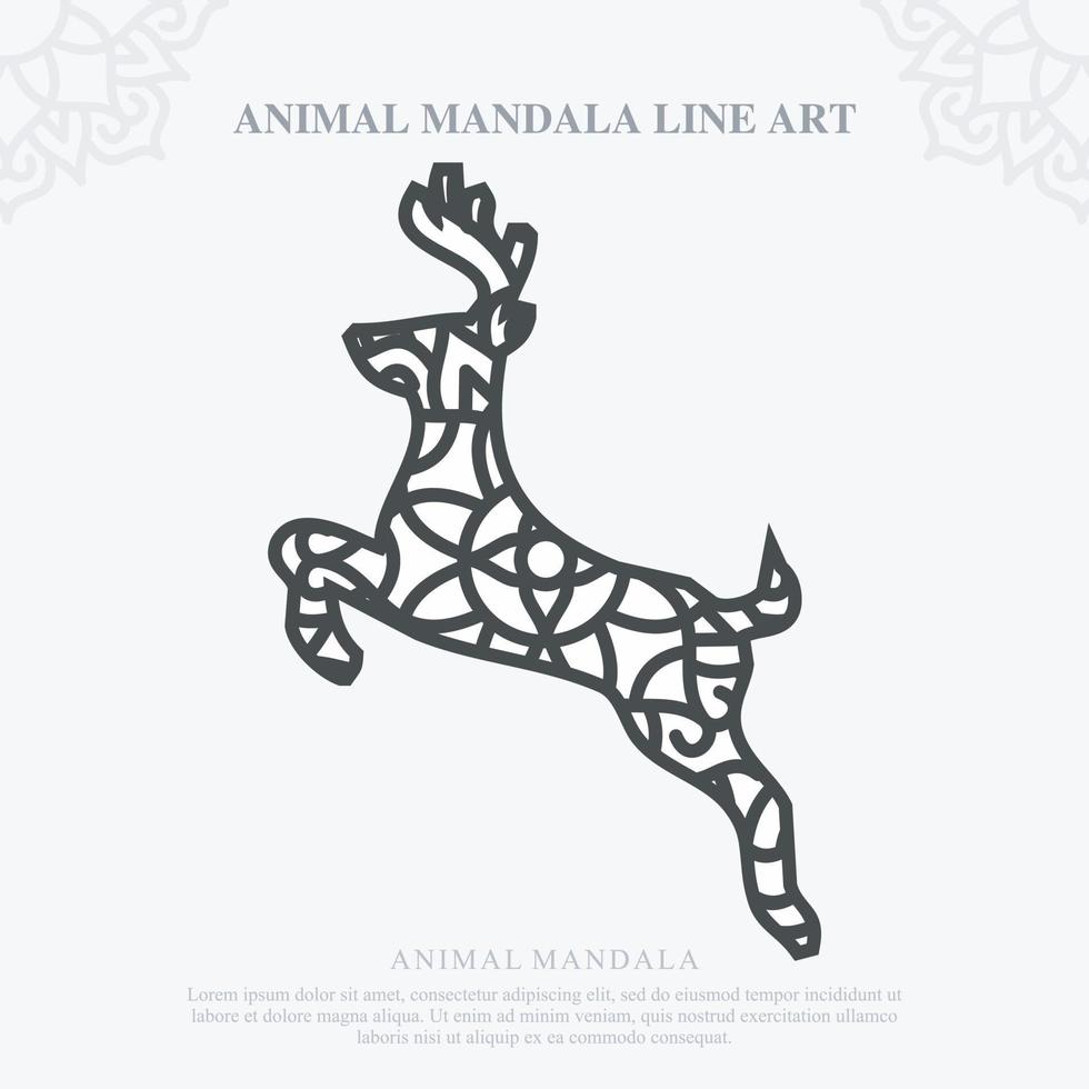 djur mandala. vintage dekorativa element. orientaliskt mönster, vektorillustration. vektor