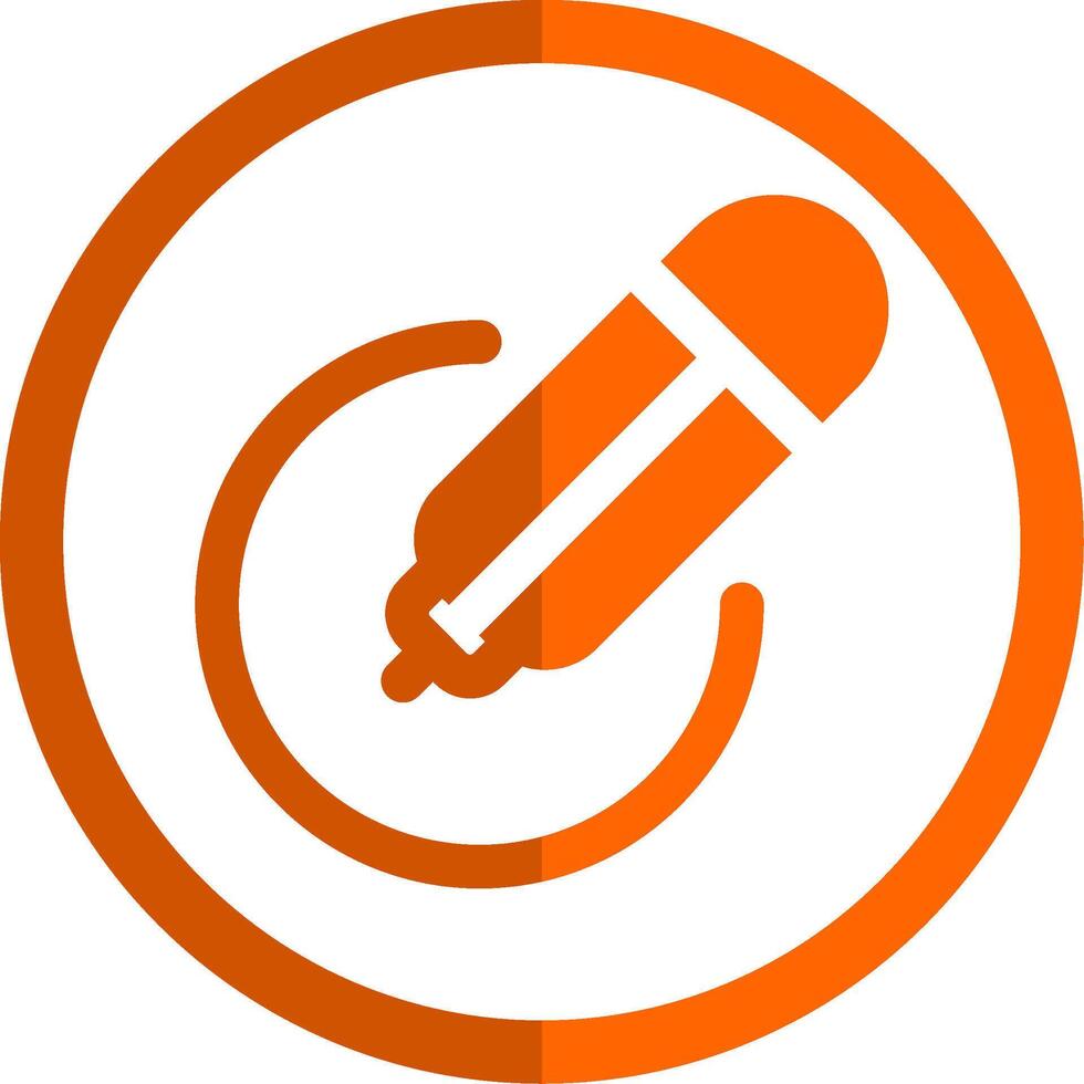 penna cirkel glyf orange cirkel ikon vektor