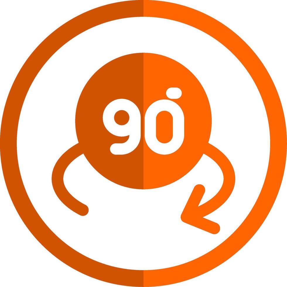 drehen Winkel 90 Glyphe Orange Kreis Symbol vektor