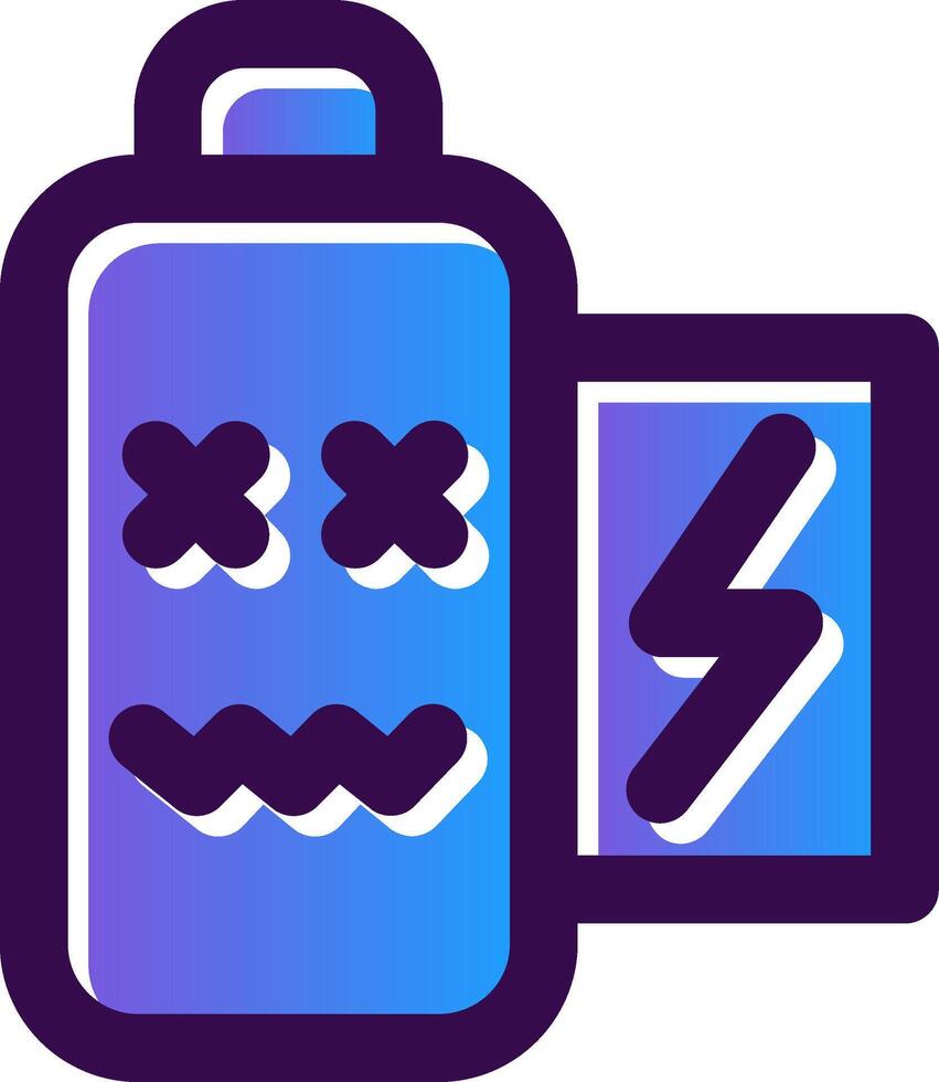 batteri död- lutning fylld ikon vektor
